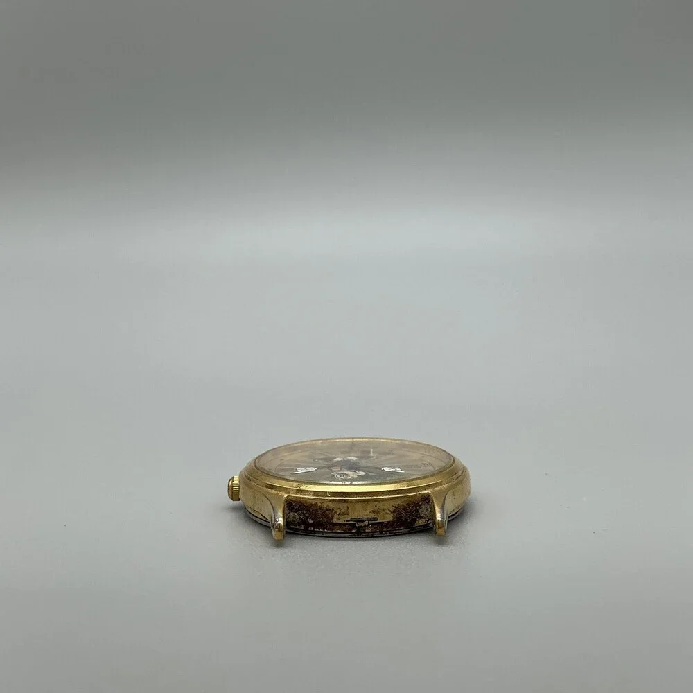 Vintage Seiko Mickey Mouse Mens Watch 33mm Gold Dial 5Y22-8039 Date Non Running